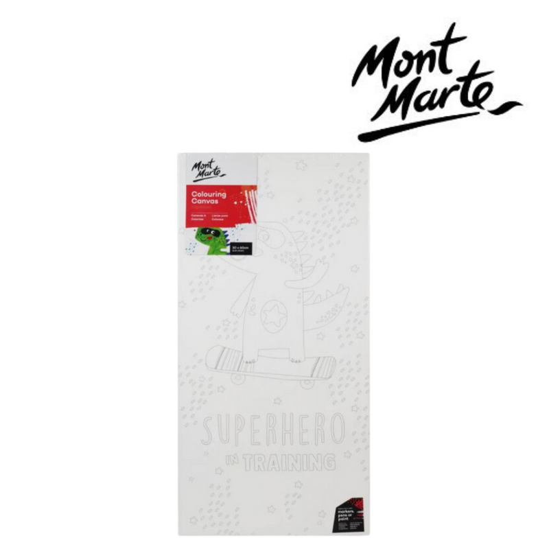 MM Colouring Canvas 30x60cm Nursery assorted pre-drawn canvas for kids painting