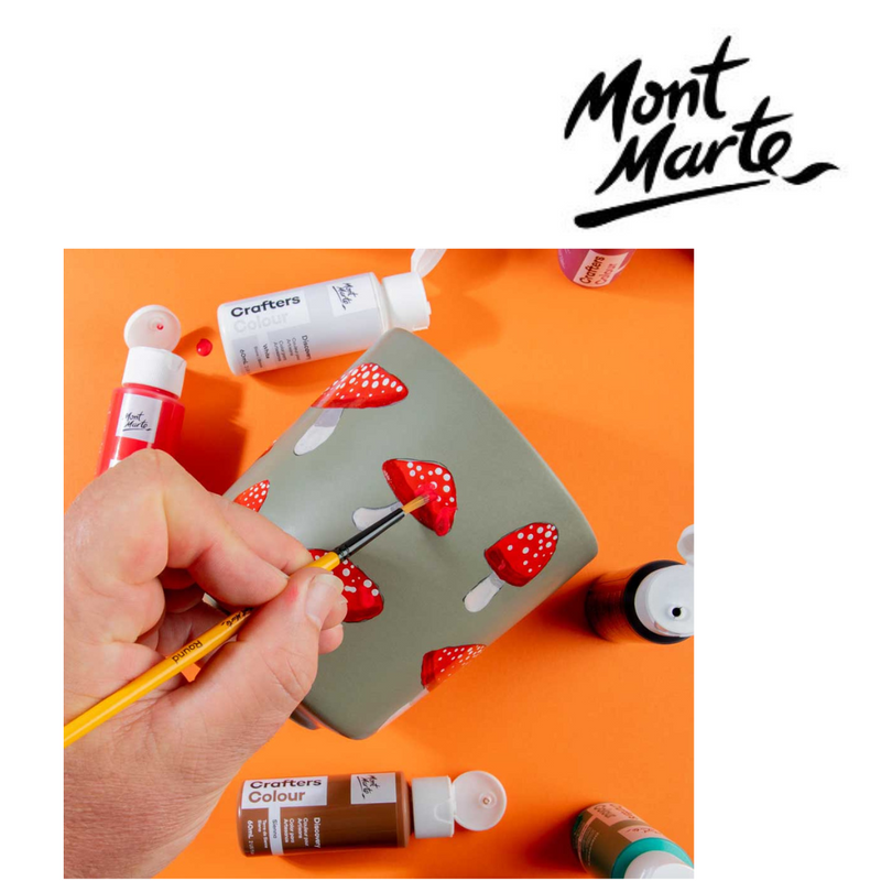 MM Crafters Colour Basic Set 14pc x 60ml – assorted basic craft paint bottles for school projects, DIY crafts and art activities