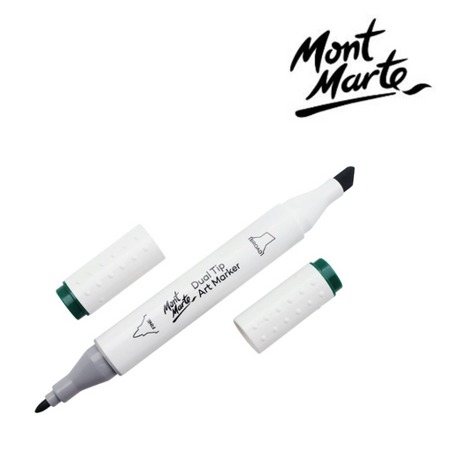 MM Dual Tip Alcohol Art Marker Forest Green G10 dark green alcohol marker with dual tips for blending, shading and detailed illustration