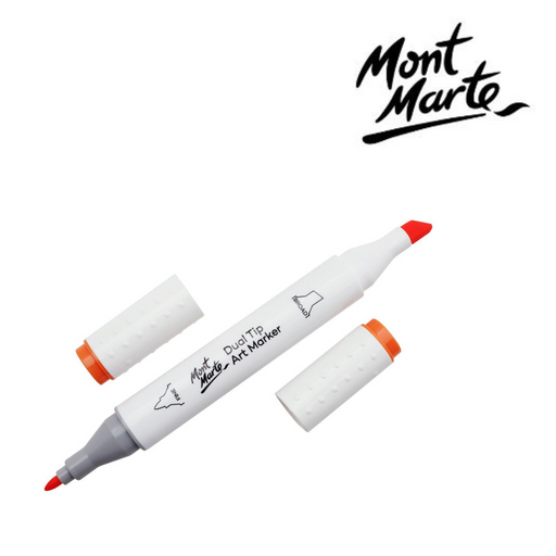 Mont Marte MM Premium Dual Tip Alcohol Art Marker Orange O3 (SKU MGRD0008) with fine tip and chisel tip