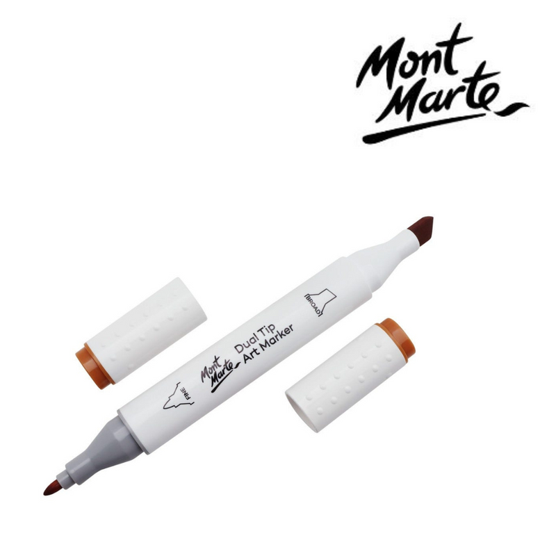 Raw sienna alcohol-based dual tip marker E2 – MM art marker for blending and warm tones