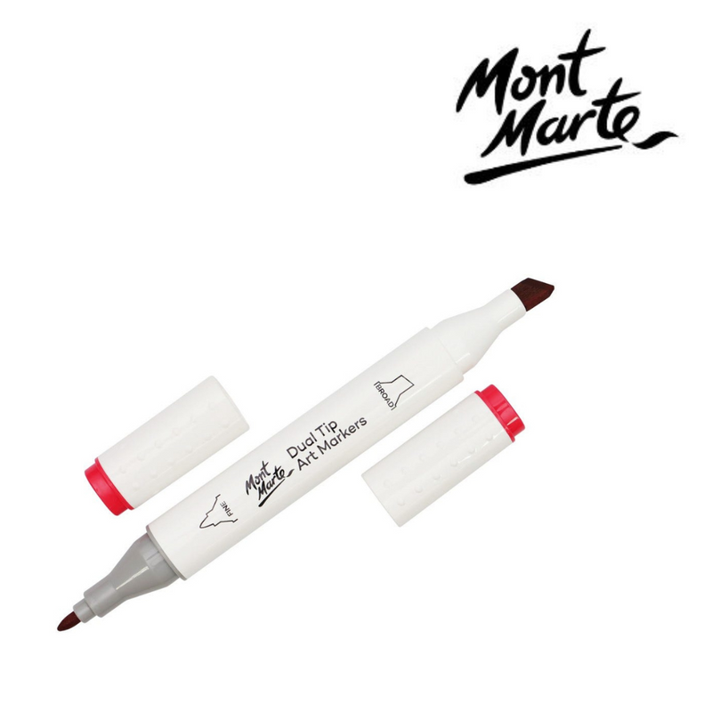 MM Dual Tip Alcohol Art Marker Scarlet Red R2 with broad and fine tips for blending and sketching