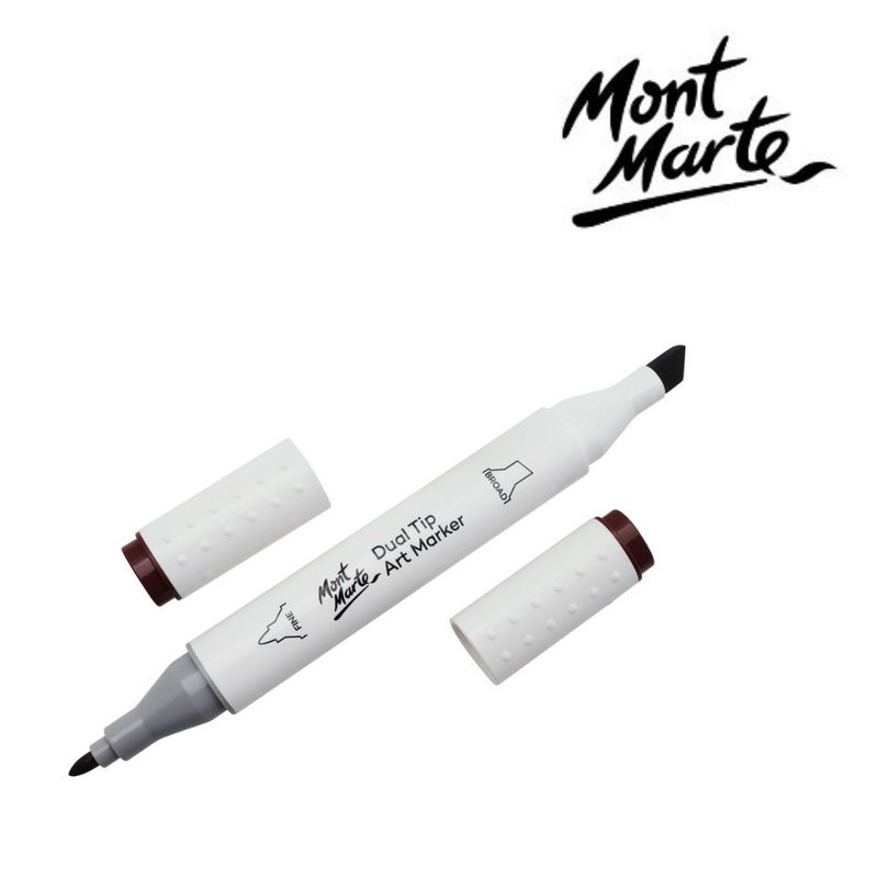 MM Dual Tip Alcohol Art Marker Umber E6 brown alcohol-based marker with dual tips for blending, shading and detailed illustration