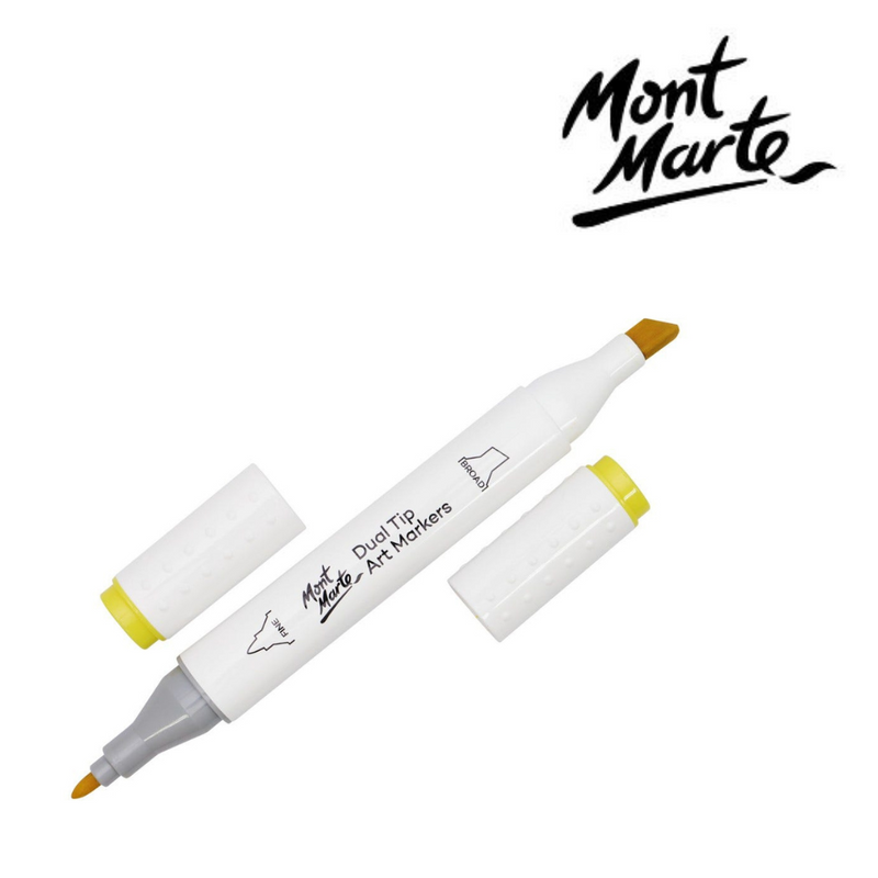 MM Dual Tip Alcohol Art Marker Yellow Y2 bright yellow alcohol marker with dual tips for smooth blending, shading and detailed illustration
