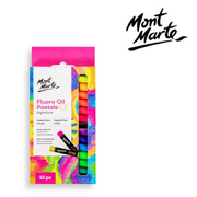 MM Fluoro Oil Pastels 12-piece set of bright fluorescent colours for colouring, blending, and poster art. – thumbnail