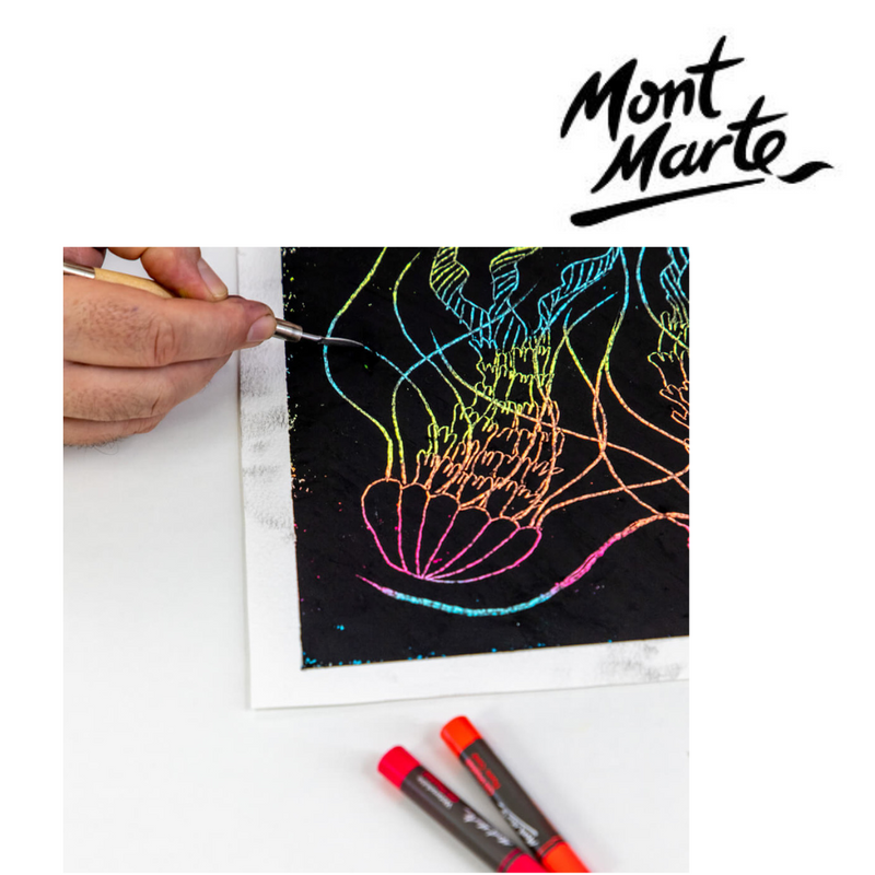 MM Fluoro Oil Pastels 12-piece set of bright fluorescent colours for colouring, blending, and poster art.