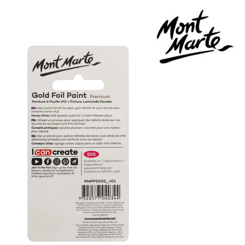 MM Gold Foil Paint 20ml metallic gold paint for craft projects and lettering