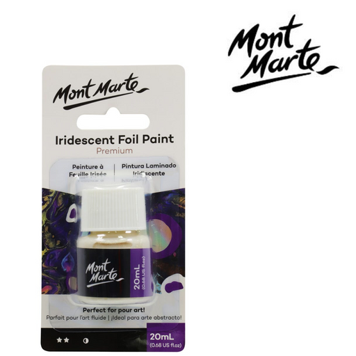 MM Iridescent Foil Paint 20ml with a shimmering colour-shift finish for highlights and decorative craft projects.