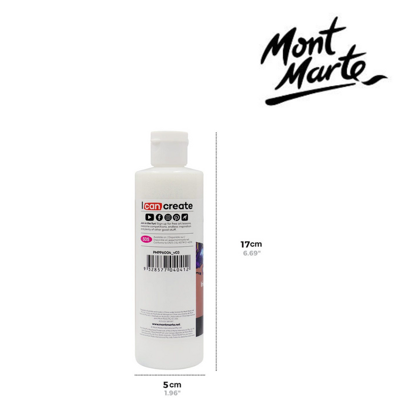 MM Iridescent Varnish 240ml bottle – shimmer finishing varnish for sealing artwork and adding a pearlescent, light-reflective effect