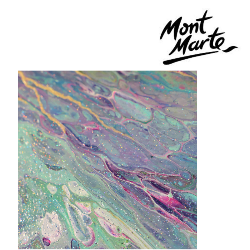 MM Iridescent Varnish 240ml bottle – shimmer finishing varnish for sealing artwork and adding a pearlescent, light-reflective effect