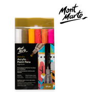 MM broad tip metallic acrylic paint pen set 12pc for rocks, wood, canvas and posters – thumbnail