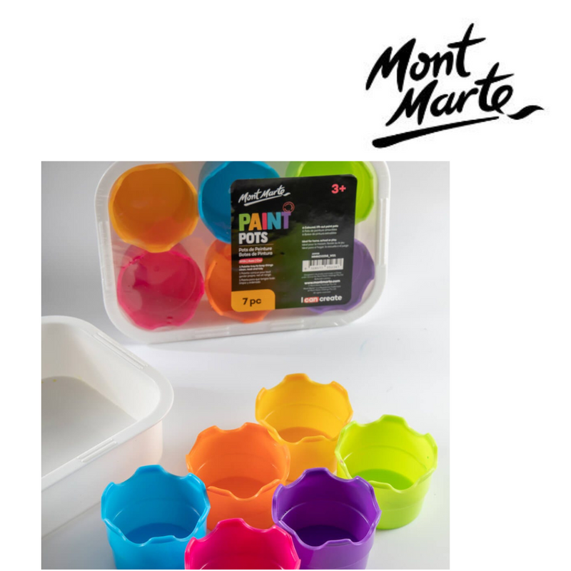 MM Paint Palette Cups 6pc reusable paint cups for holding and mixing acrylic, watercolour, gouache or craft paint during art projects