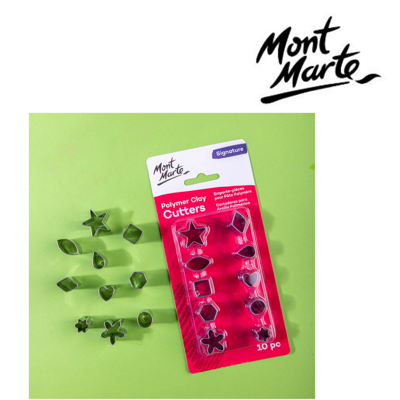 MM Polymer Clay Mini Cutter Set 10pc small cutters for shaping polymer clay earrings, charms and mini craft pieces with clean edges