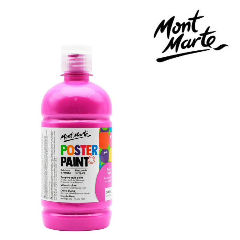 MM Poster Paint 500ml Fluoro Purple neon poster colour bottle for school projects and posters