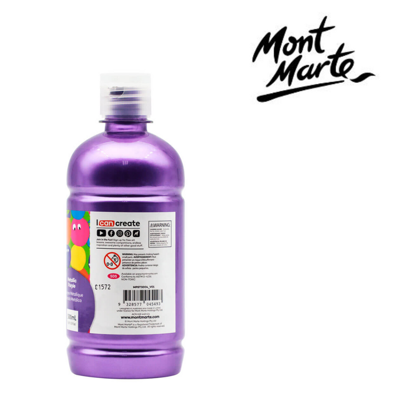 MM Poster Paint 500ml Metallic Purple bottle for school crafts and posters