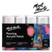 MM Pouring Acrylic Flamingo set 4pc x 60ml – four bottles of pink-themed pouring acrylic paint for fluid art, acrylic pouring and abstract swirl effects – thumbnail
