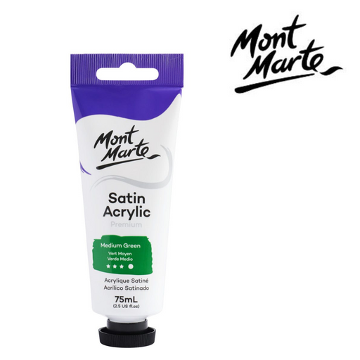 MM Satin Acrylic paint 75ml tube in Medium Green colour