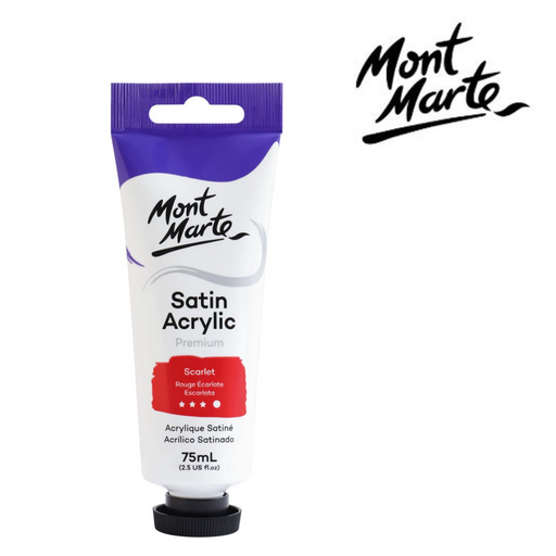 Scarlet satin acrylic paint 75ml – MM artist acrylic for painting and colour mixing