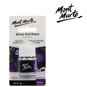 MM Silver Foil Paint 20ml metallic silver foil effect paint for highlights, lettering and decorative craft projects – thumbnail