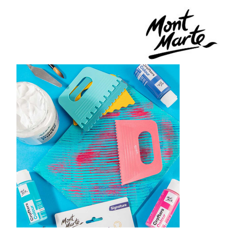 MM Texture Combs 4pc set for creating patterns and textured effects in paint, paste or clay