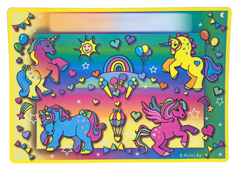 Unicorn themed kids placemat, colorful and easy to clean
