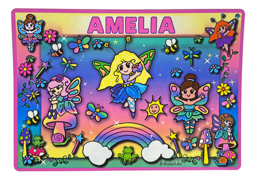 “Amelia” name placemat for kids, easy to clean