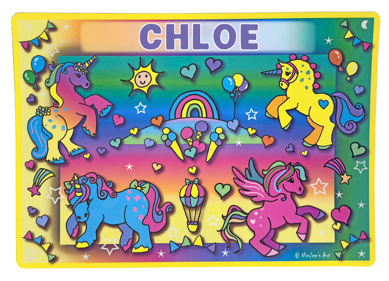 “Chloe” name placemat, wipe-clean and durable