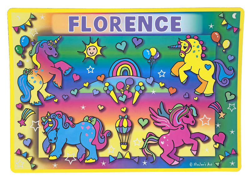 “Florence” kids placemat with colorful look