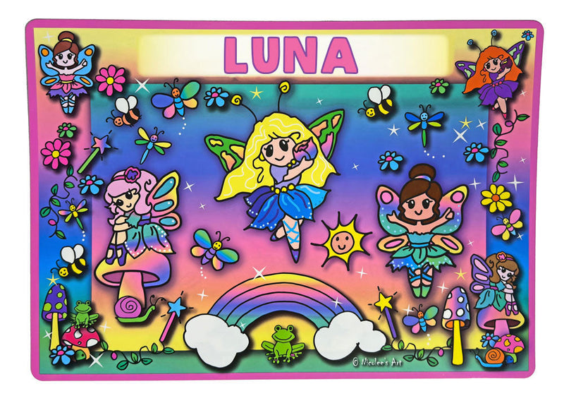 “Luna” name placemat, colorful and easy to clean