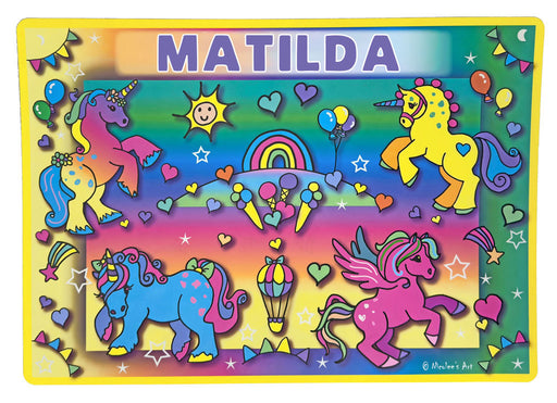 Kids name placemat “Matilda”, easy care wipe clean design