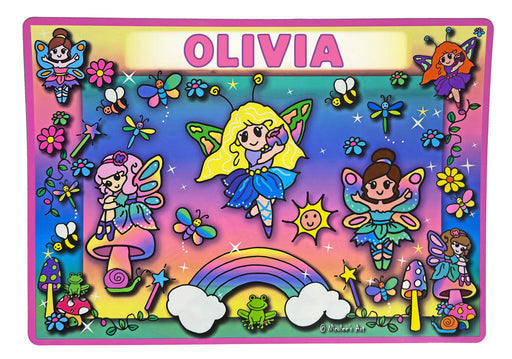 Easy clean non slip placemat with olive leaf motif