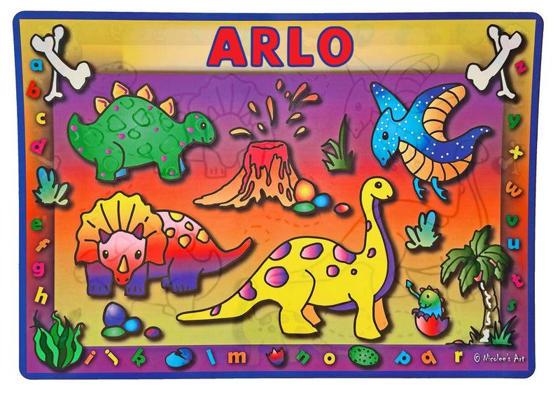 Non slip easy clean placemat with rounded modern pattern