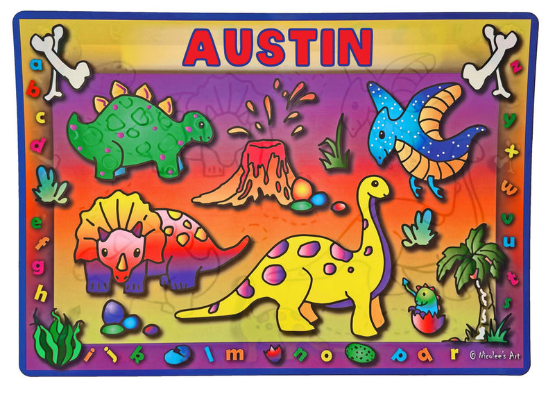 Easy clean non slip placemat with warm patterned motifs