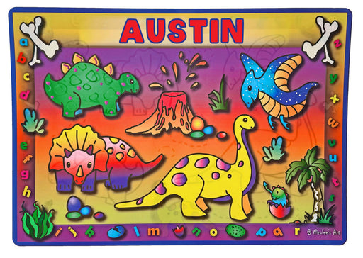 Easy clean non slip placemat with warm patterned motifs