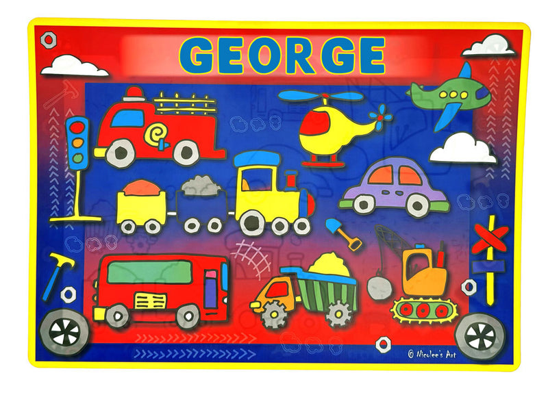 Non slip wipe clean placemat with refined bordered design