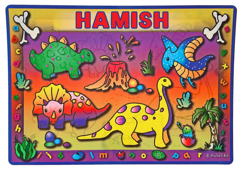 Non slip wipe clean placemat with tartan inspired pattern