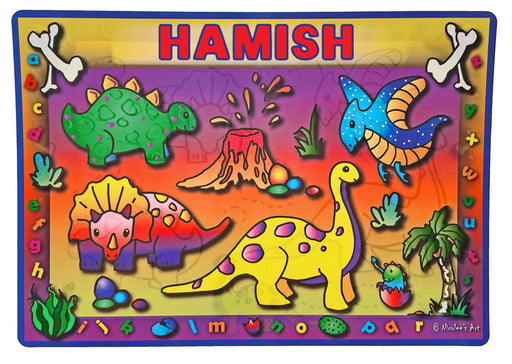 Non slip wipe clean placemat with tartan inspired pattern