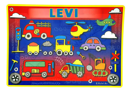 Non slip wipe clean placemat in denim blue style