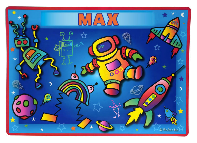 Non slip easy clean placemat with bold graphic lines