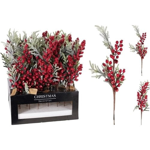 44cm Christmas berry branch assorted