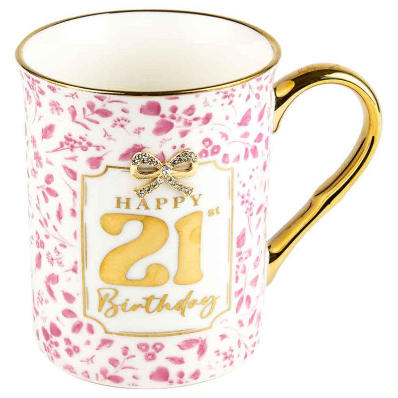 21st birthday bow mug 360ml for milestone gifting
