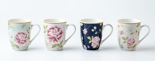 Assorted floral new bone china mug with 340 ml capacity