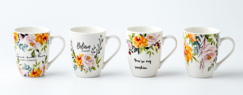 Assorted inspiration new bone china mug with 340 ml capacity