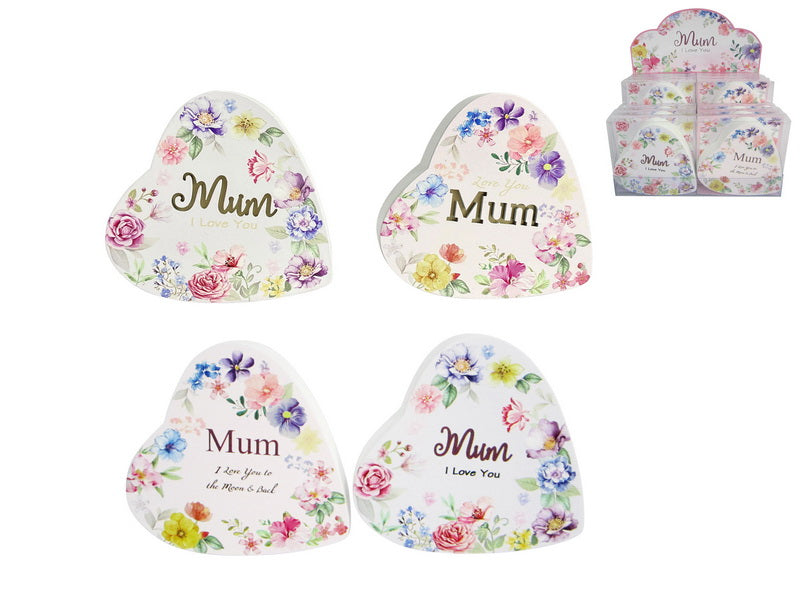 Assorted MDF heart decoration for Mum 10cm
