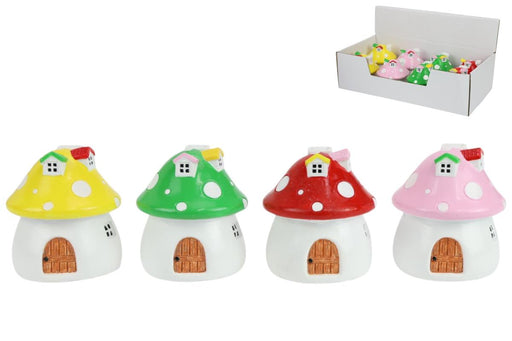 Assorted mushroom house with chimney miniature