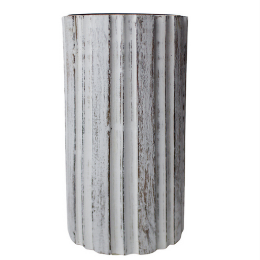 Ronis MWood Candle Holder 20x10cm White