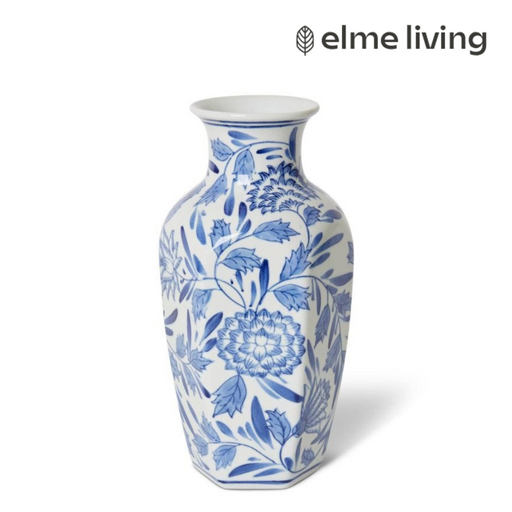 Ronis Mabel Vase Blue/White 16x14x30cm