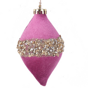 Ronis Magenta Velour Finials 11x12x12cm, 15x9x9cm 2 Asstd