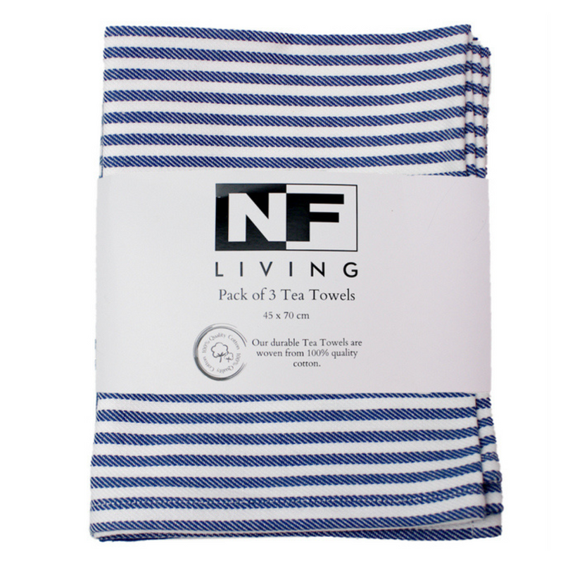Ronis Maison Stripe Tea Towel 45x70cm Navy