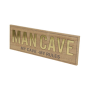 Ronis Man Cave Plaque with Gold Writing 30x10cm – thumbnail